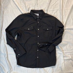 Poncho Green Casual Button Down Shirt with Long Sleeves